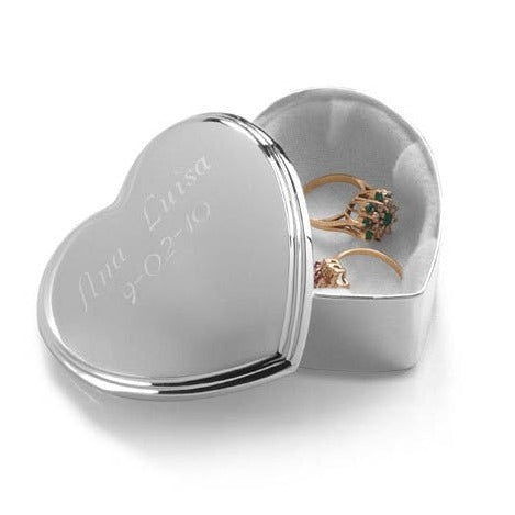 Silver Plated Heart Trinket Box