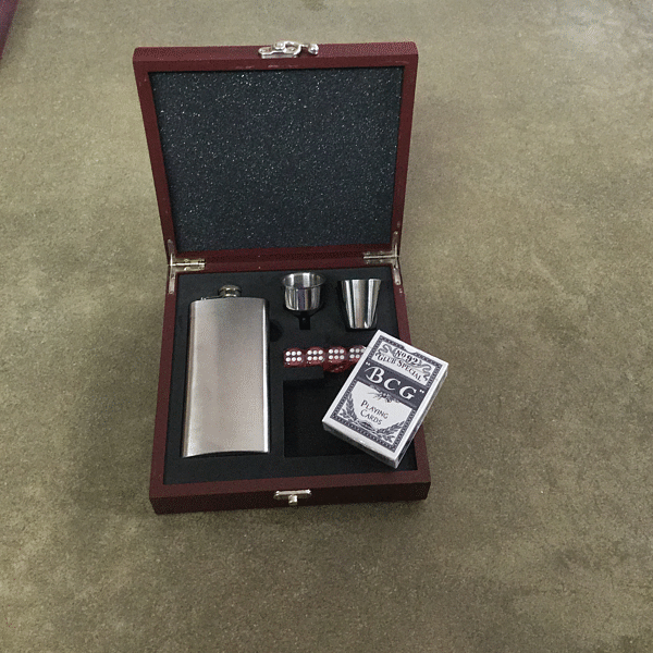 Flask Set with Cards & Dice