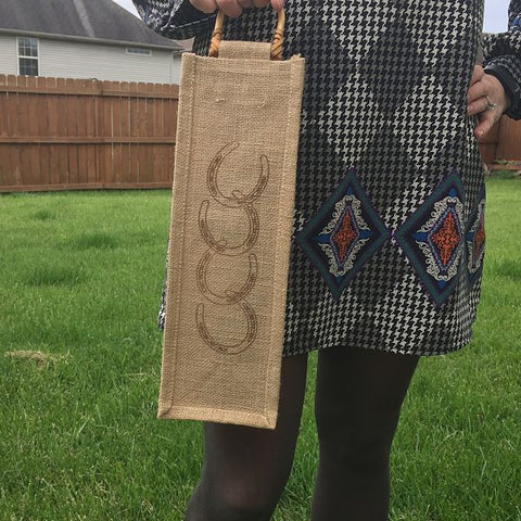 Horseshoe Wine Jute Bag
