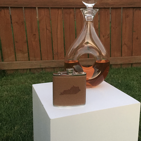 Brown Leather State Flask