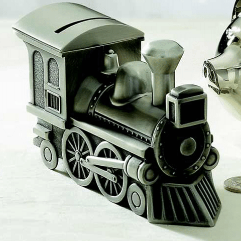 Train Piggy Bank (Pewter Finish)
