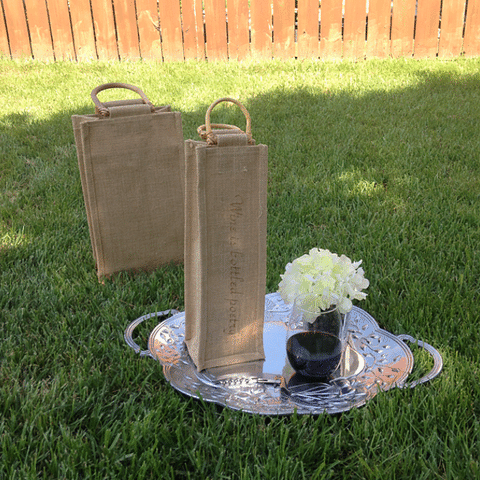 Wine Bag Jute Set