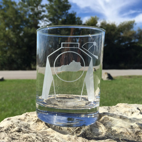 Jockey Silks Filled Bourbon Glass