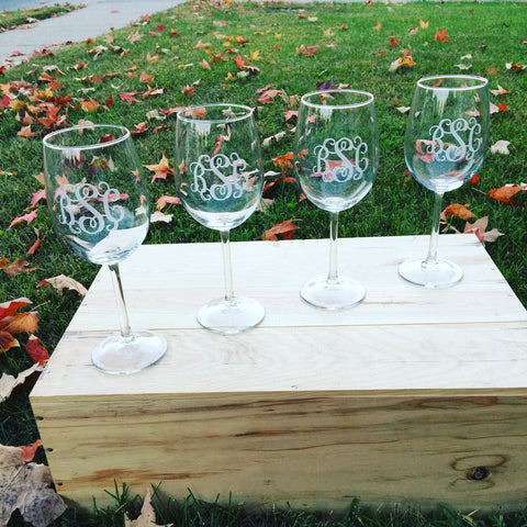 Monogram Stemmed Wine Glass