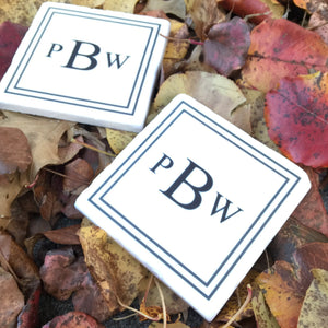 Double Bordered Sandstone Coaster Set