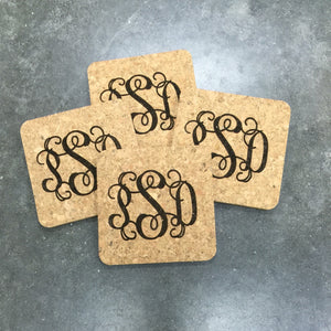 Monogram Cork Coaster Set