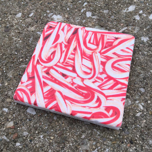 Candy Cane Sandstone Coaster